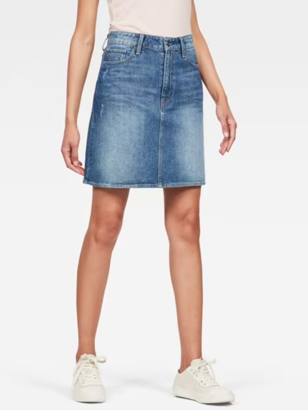 G-Star Light Blue Denim A-Line Skirt